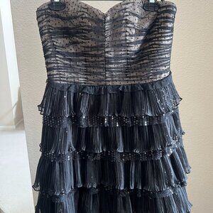 Black Ruffle Cocktail Dress Nine West
